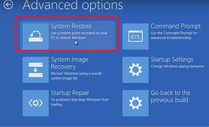 windows system restore