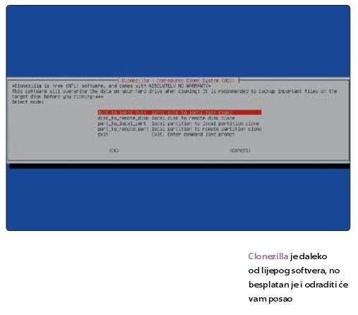 6 najboljih softvera za kloniranje diska na Windows 10 clonezilla