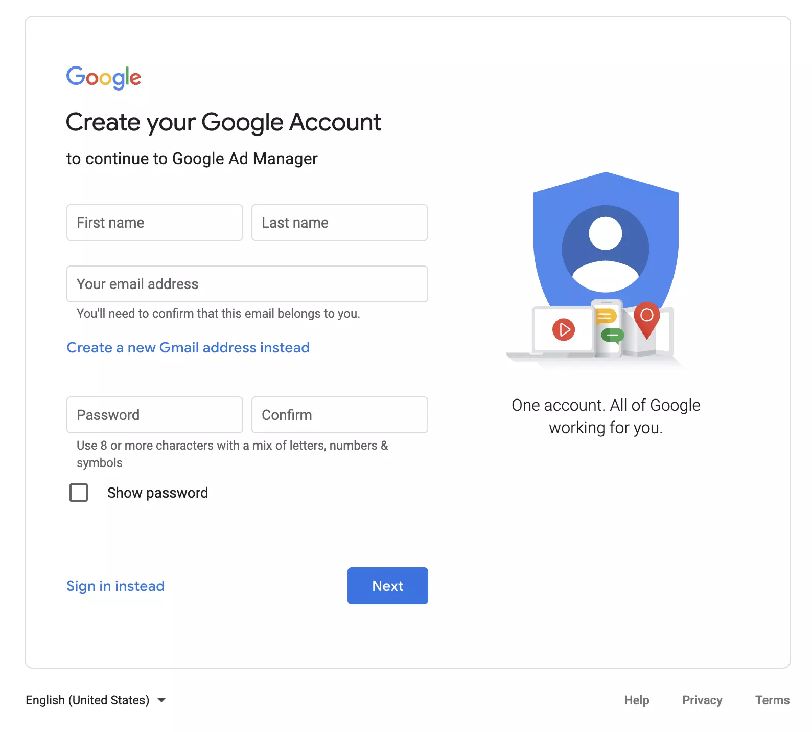 novi google nalog